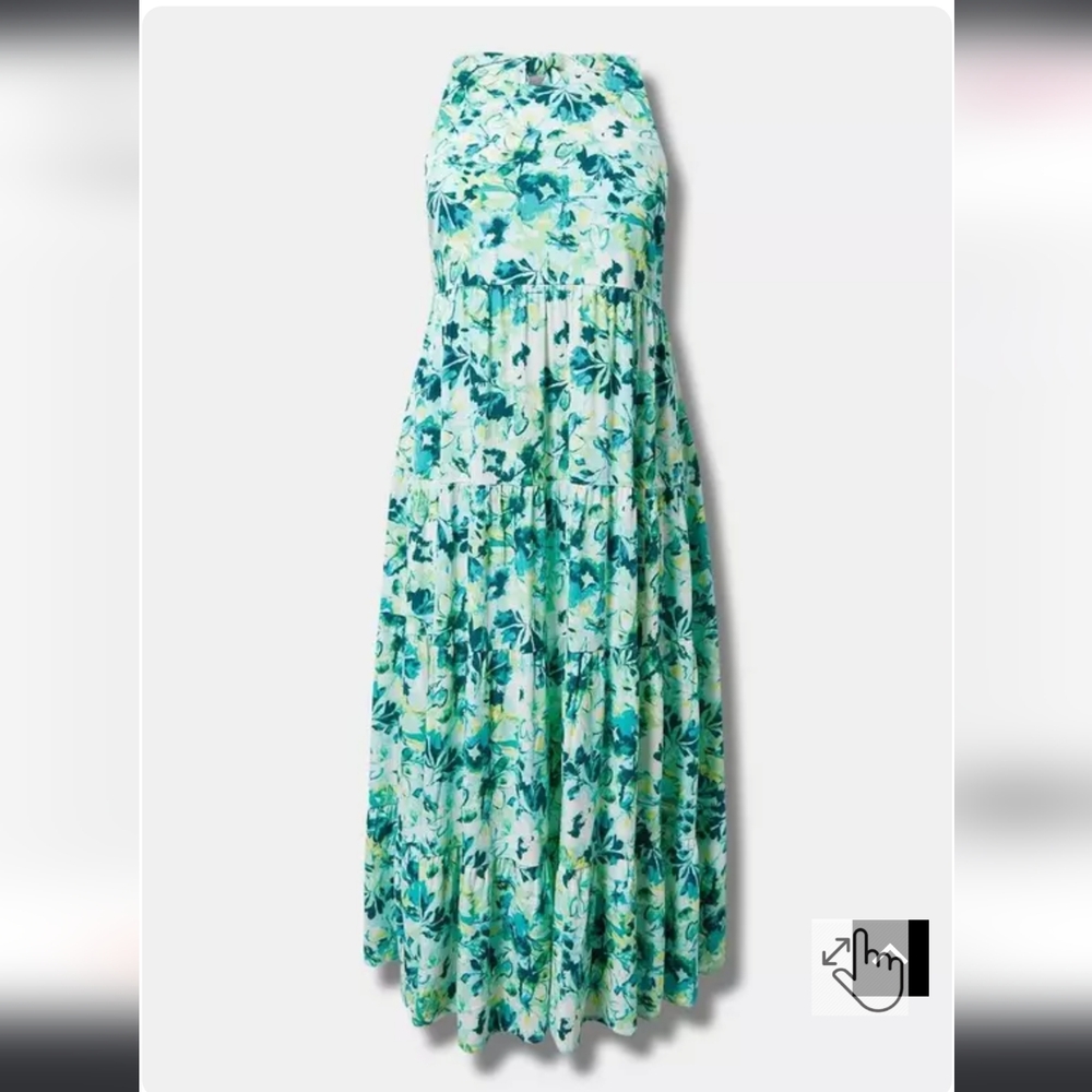 torrid Green & Teal Floral Maxi Dress